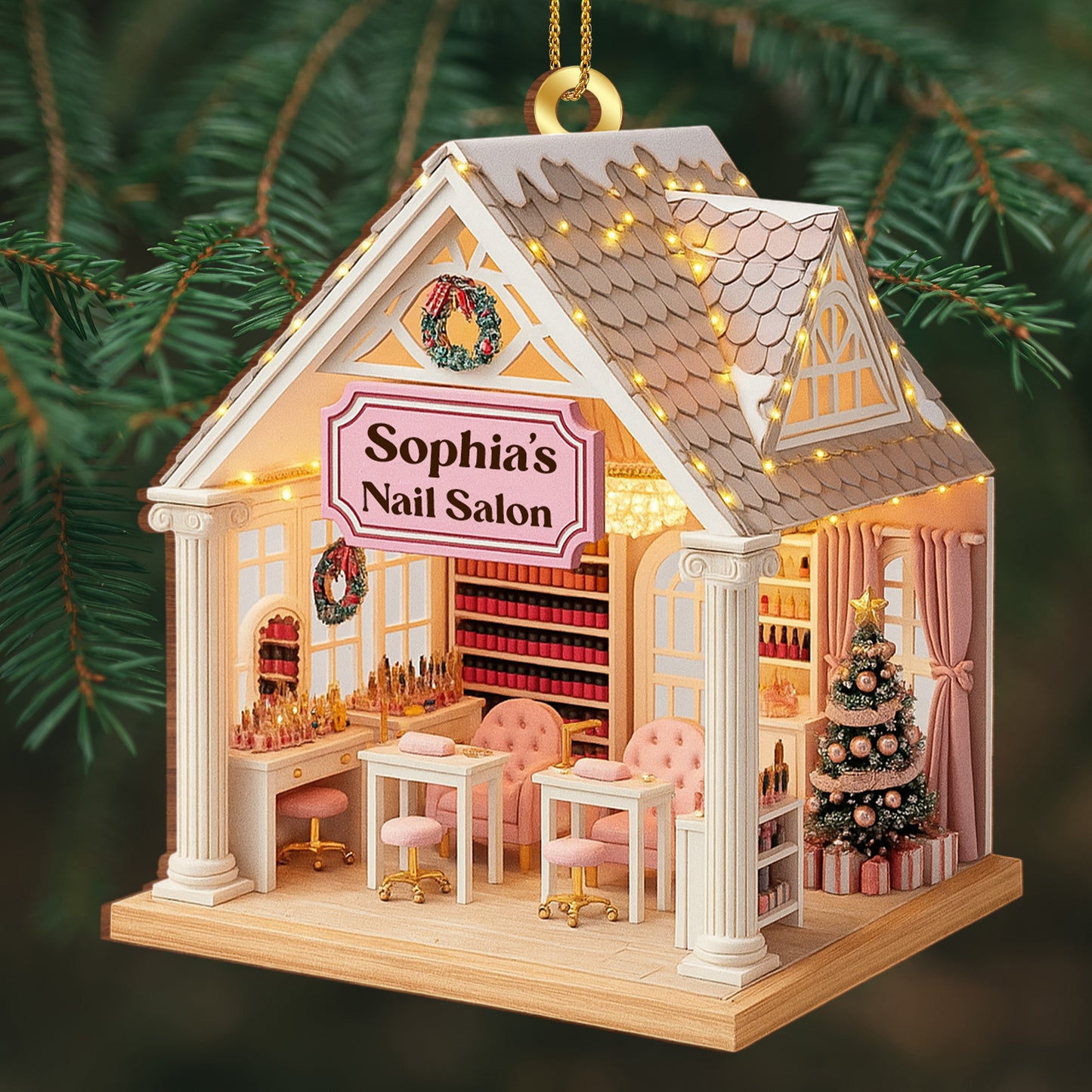Sophia’s Nail Salon With Christmas Tree Decor