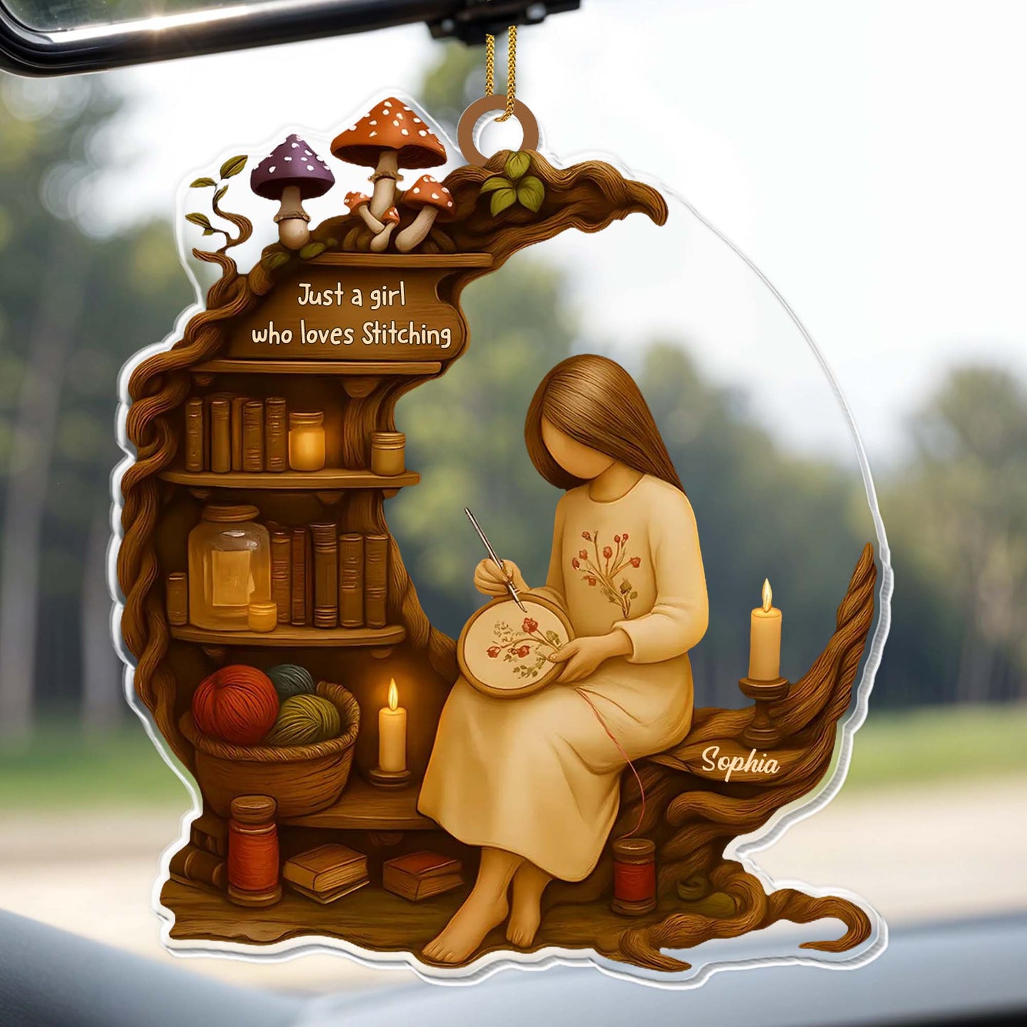 Just A Girl Who Loves Stitching - Personalized Custom Acrylic Ornament, Christmas Gift - JBS026_ACO