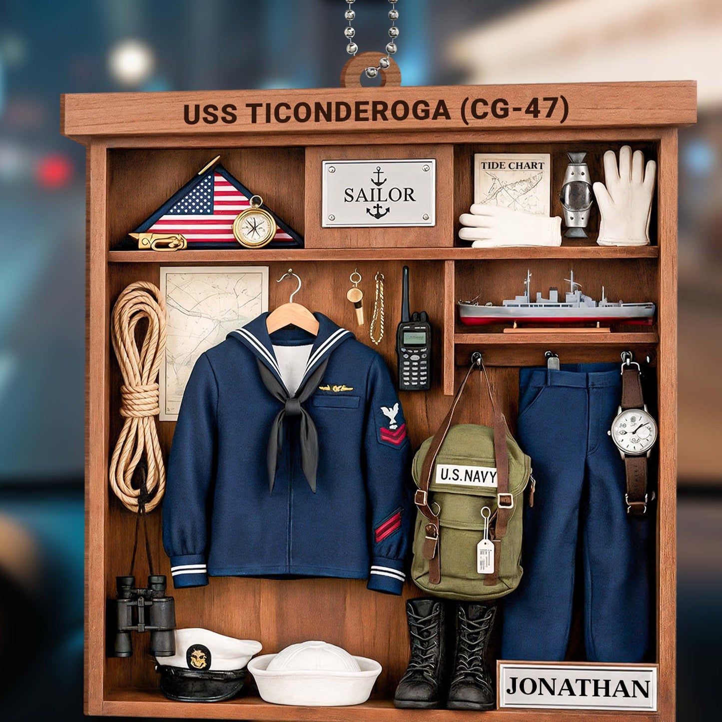 USS Ticonderoga CG-47, Military Jacket, Hat, Boots