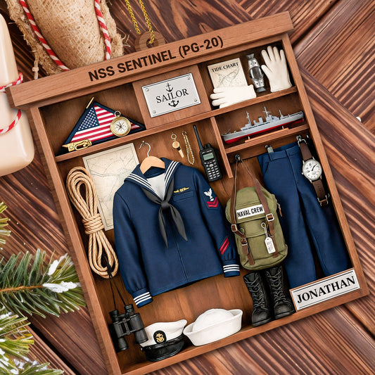 Celebrate A Proud Navy Tradition With Custom Sailor Elements - Personalized Custom Wood Ornament, Custom Shaped - JBS029_WDO