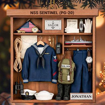 Celebrate A Proud Navy Tradition With Custom Sailor Elements - Personalized Custom Wood Ornament, Custom Shaped - JBS029_WDO