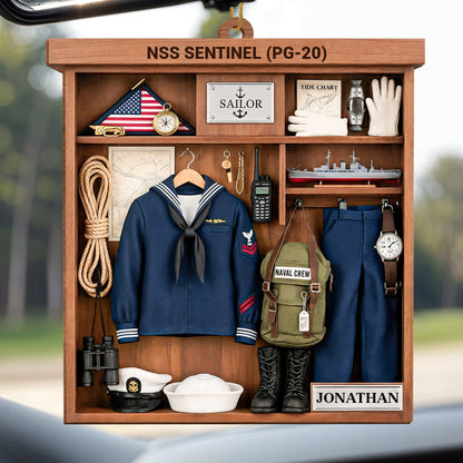 Celebrate A Proud Navy Tradition With Custom Sailor Elements - Personalized Custom Wood Ornament, Custom Shaped - JBS029_WDO
