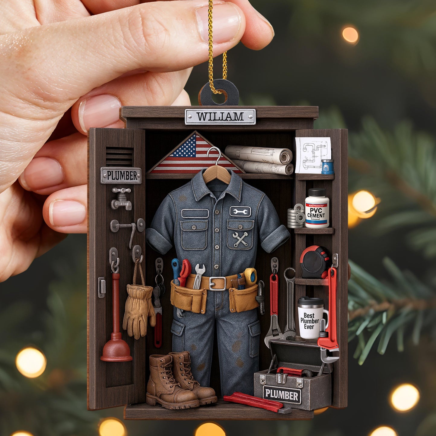 Celebrate The Craft Of Plumbing With Tools And Uniform Ornament