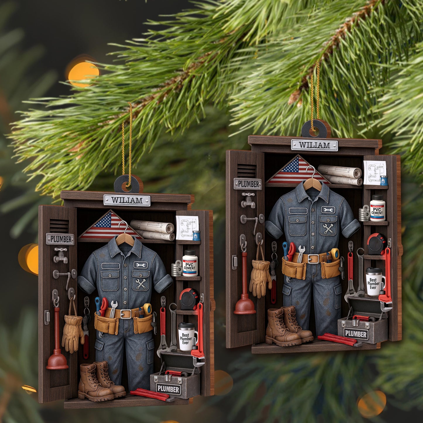 Celebrate The Craft Of Plumbing With Tools And Uniform Ornament