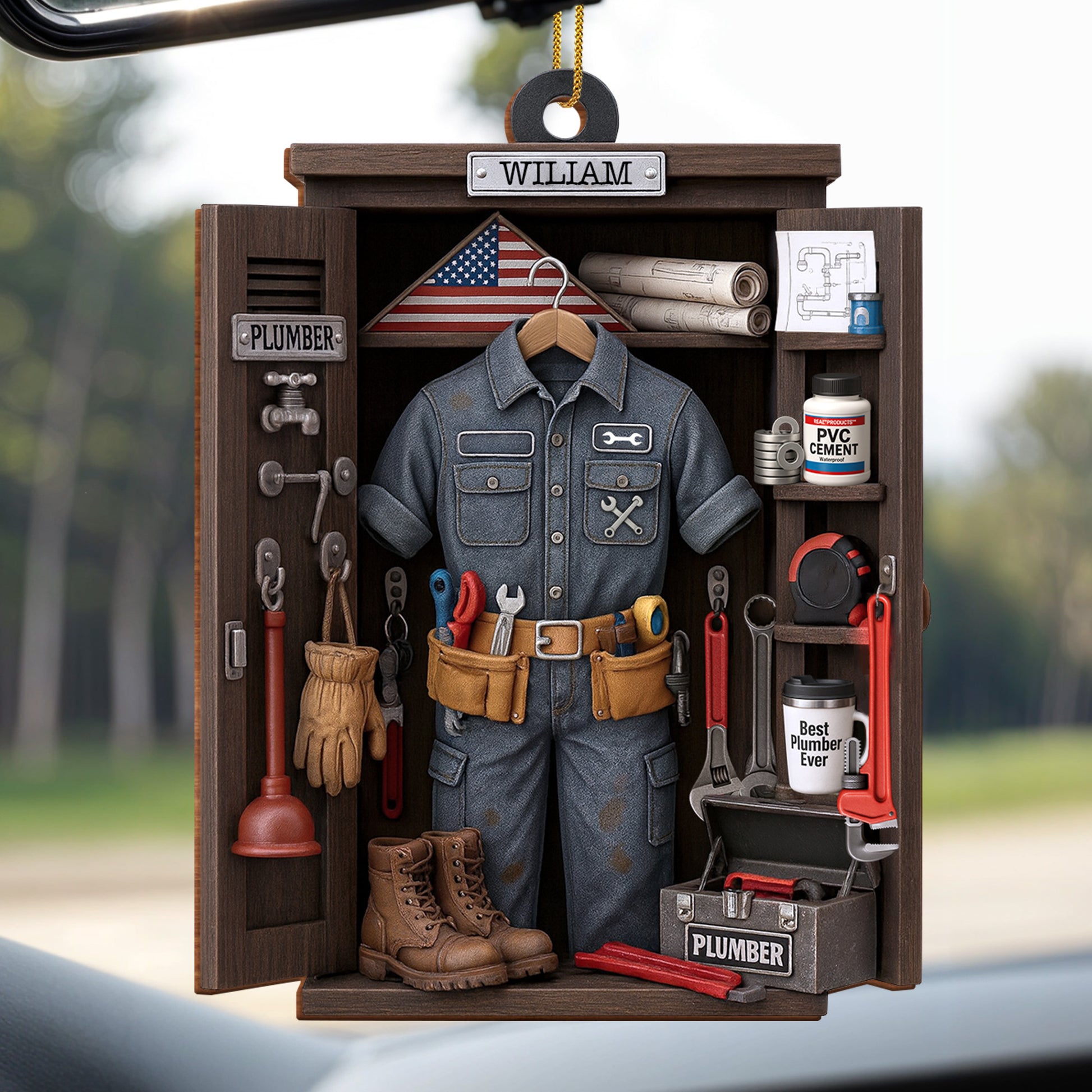 Celebrate The Craft Of Plumbing With Tools And Uniform Ornament