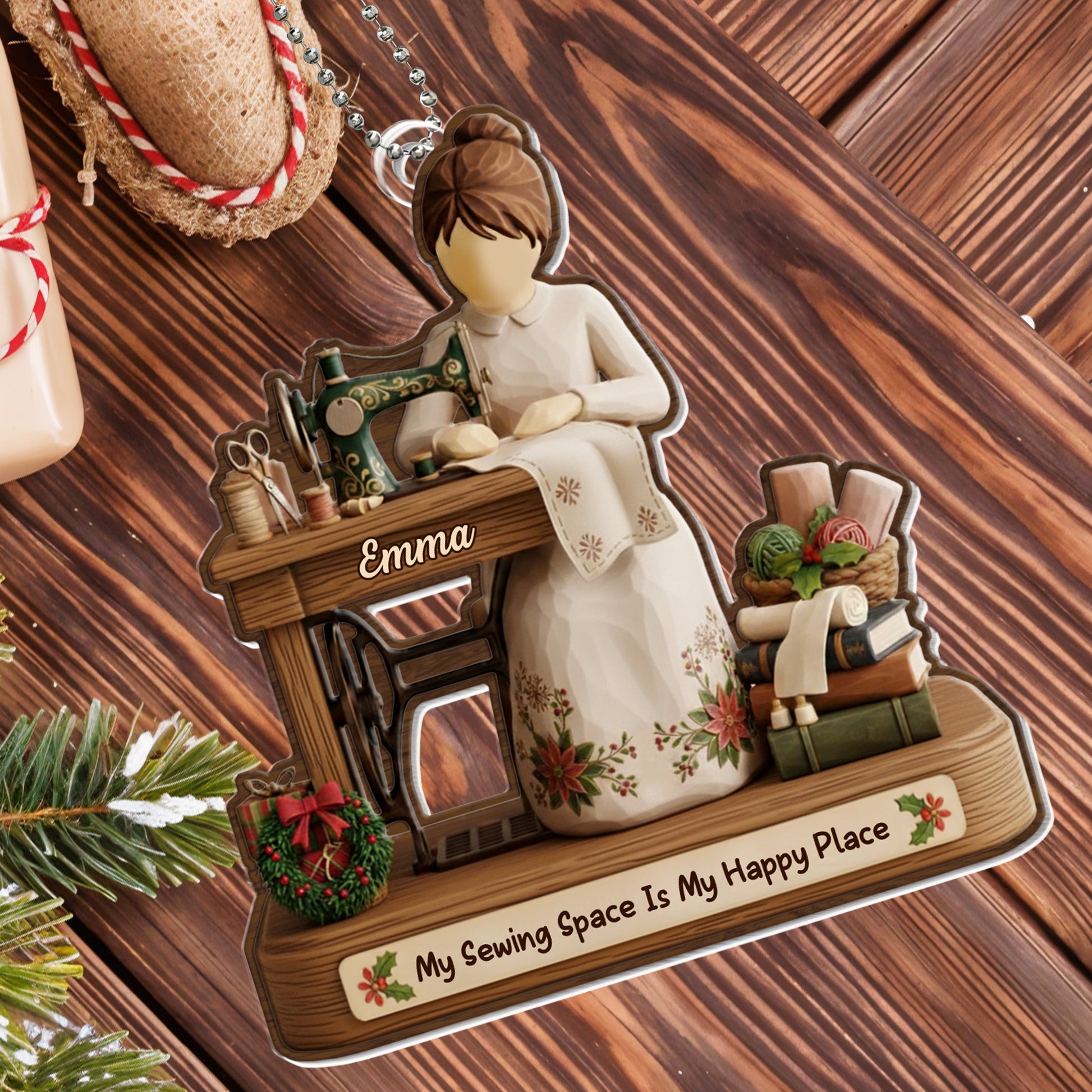 My Sewing Space Is My Happy Place, Sewing Machine And Fabrics