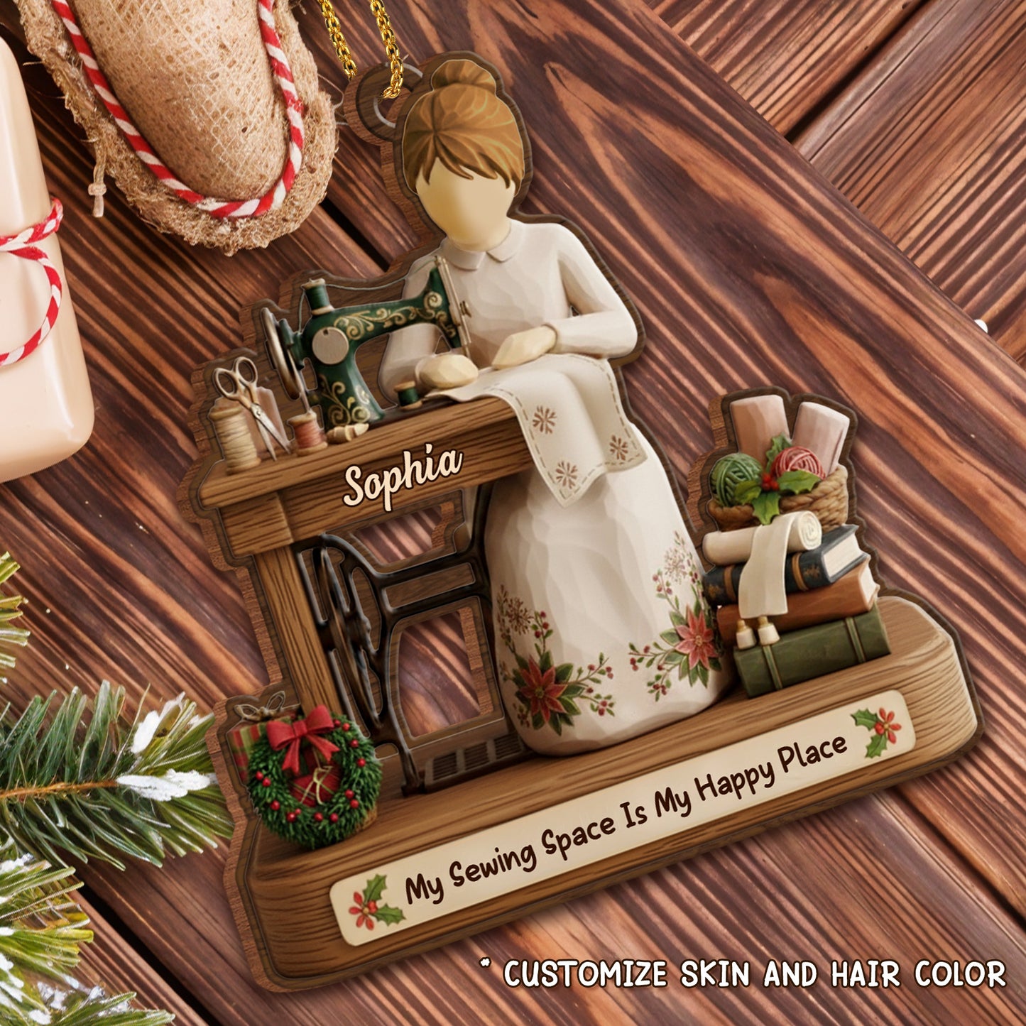 My Sewing Space Is My Happy Place, Sewing Machine And Scissors