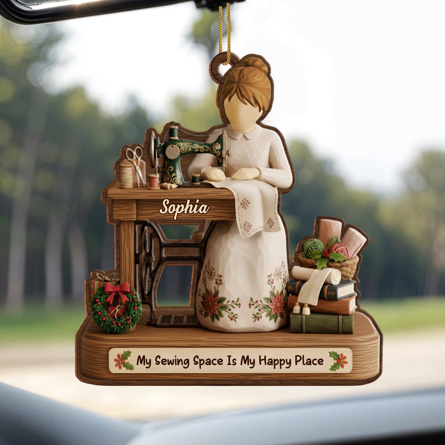 My Sewing Space Is My Happy Place, Sewing Machine And Scissors