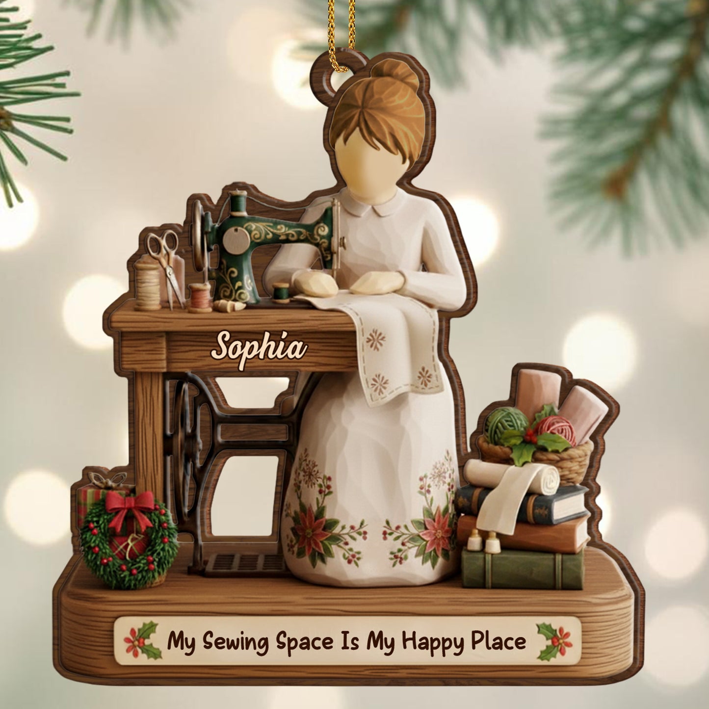 My Sewing Space Is My Happy Place, Sewing Machine And Scissors