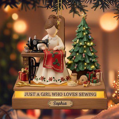 Just A Girl Who Loves Sewing, Christmas Tree, Gifts