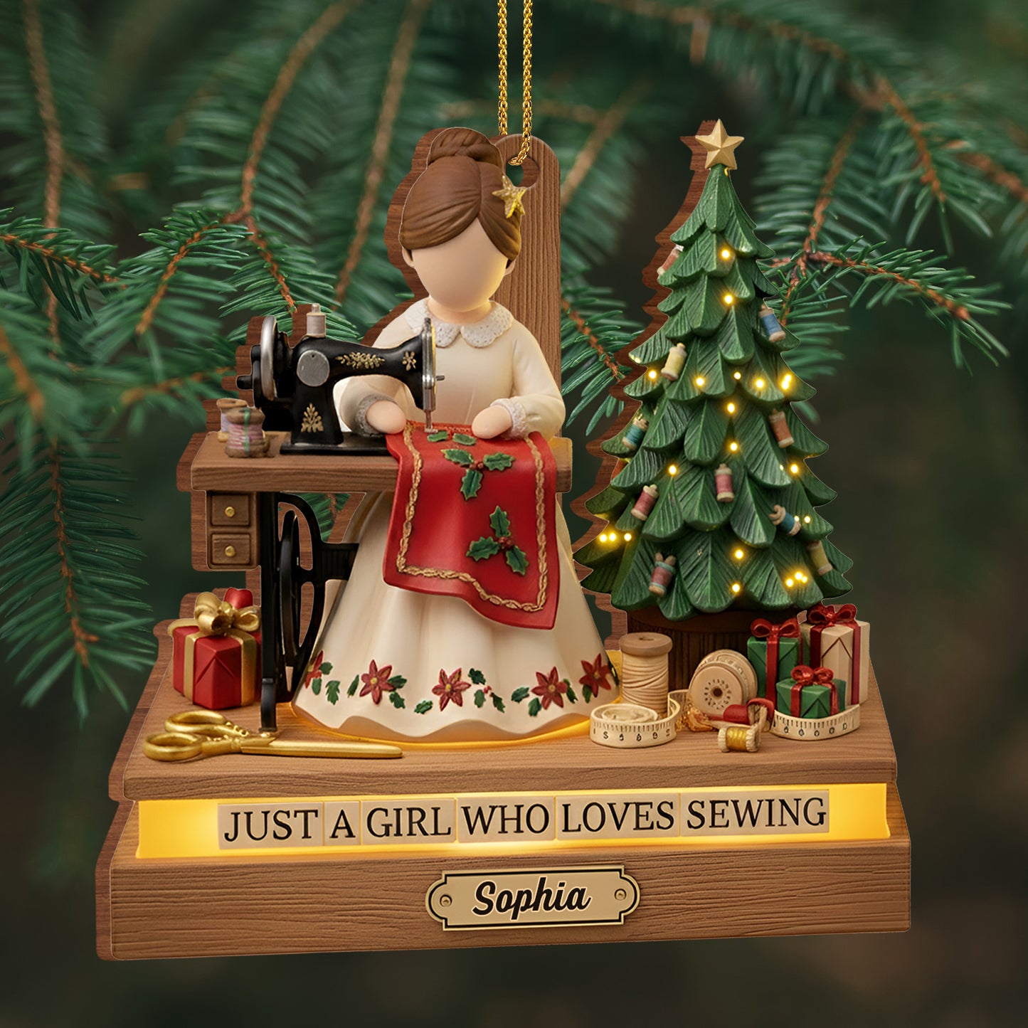 Just A Girl Who Loves Sewing, Christmas Tree, Gifts