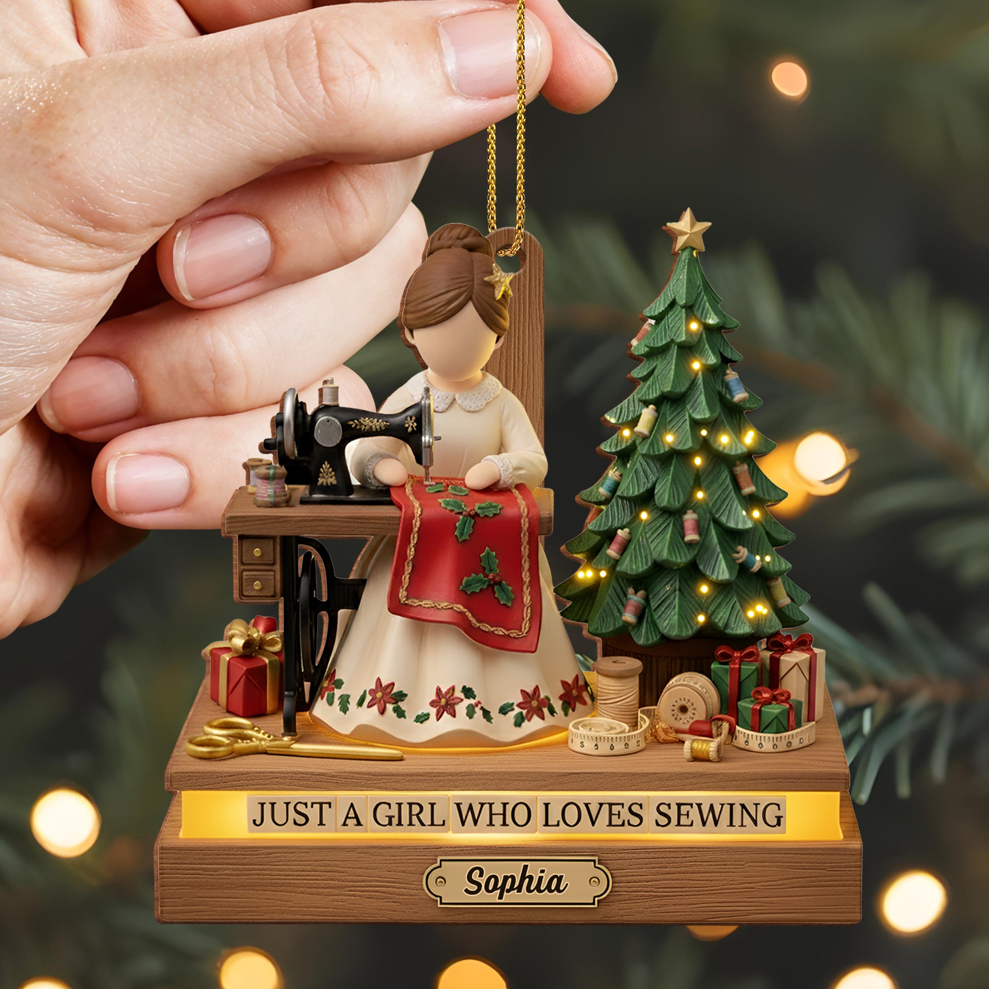 Just A Girl Who Loves Sewing, Christmas Tree, Gifts