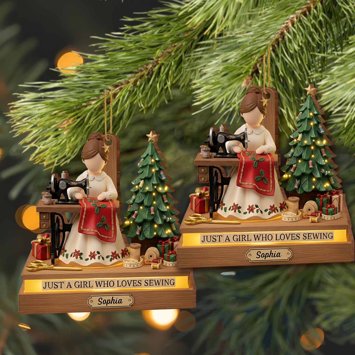 Just A Girl Who Loves Sewing, Christmas Tree, Gifts