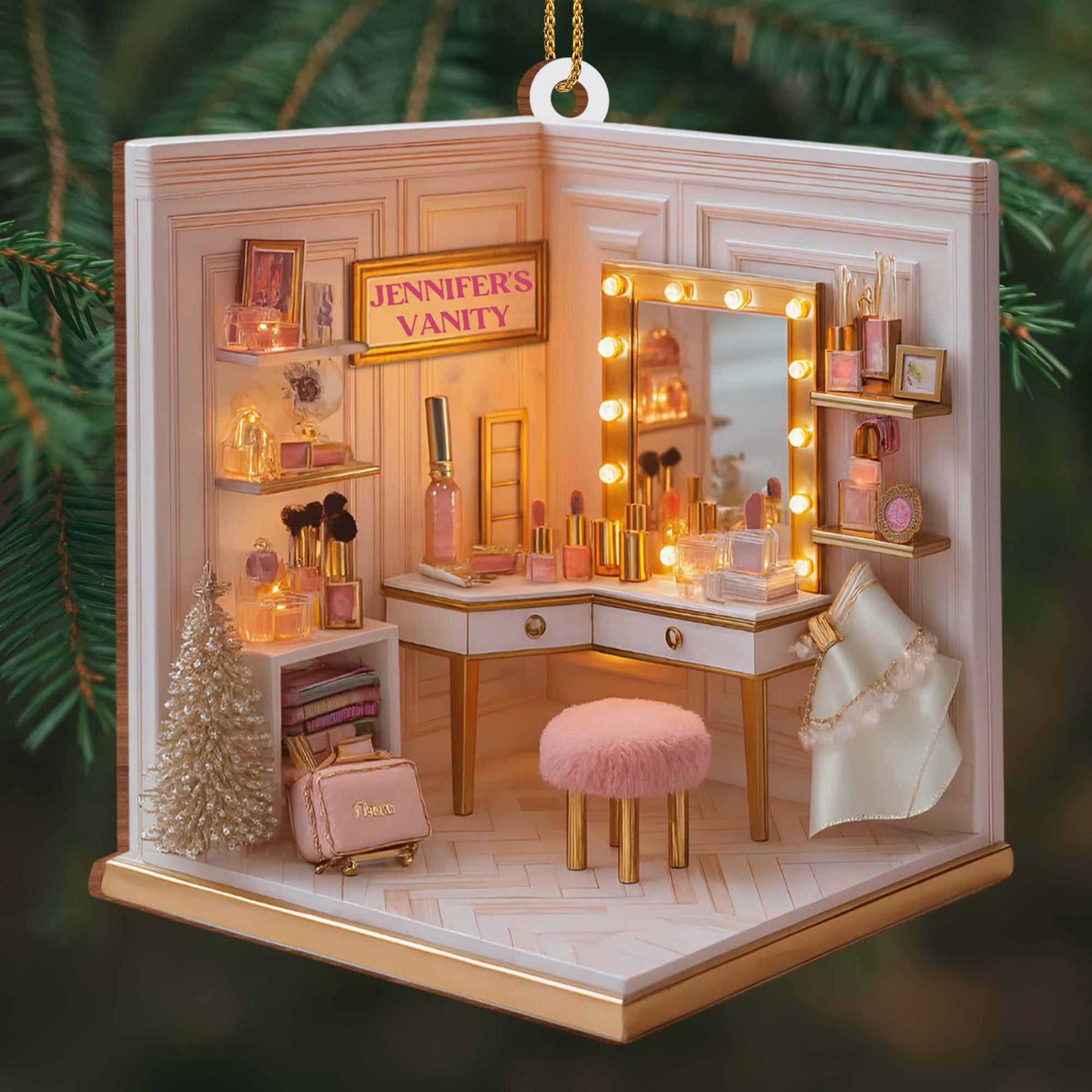 Delicate Makeup Vanity Ornament Celebrating Style