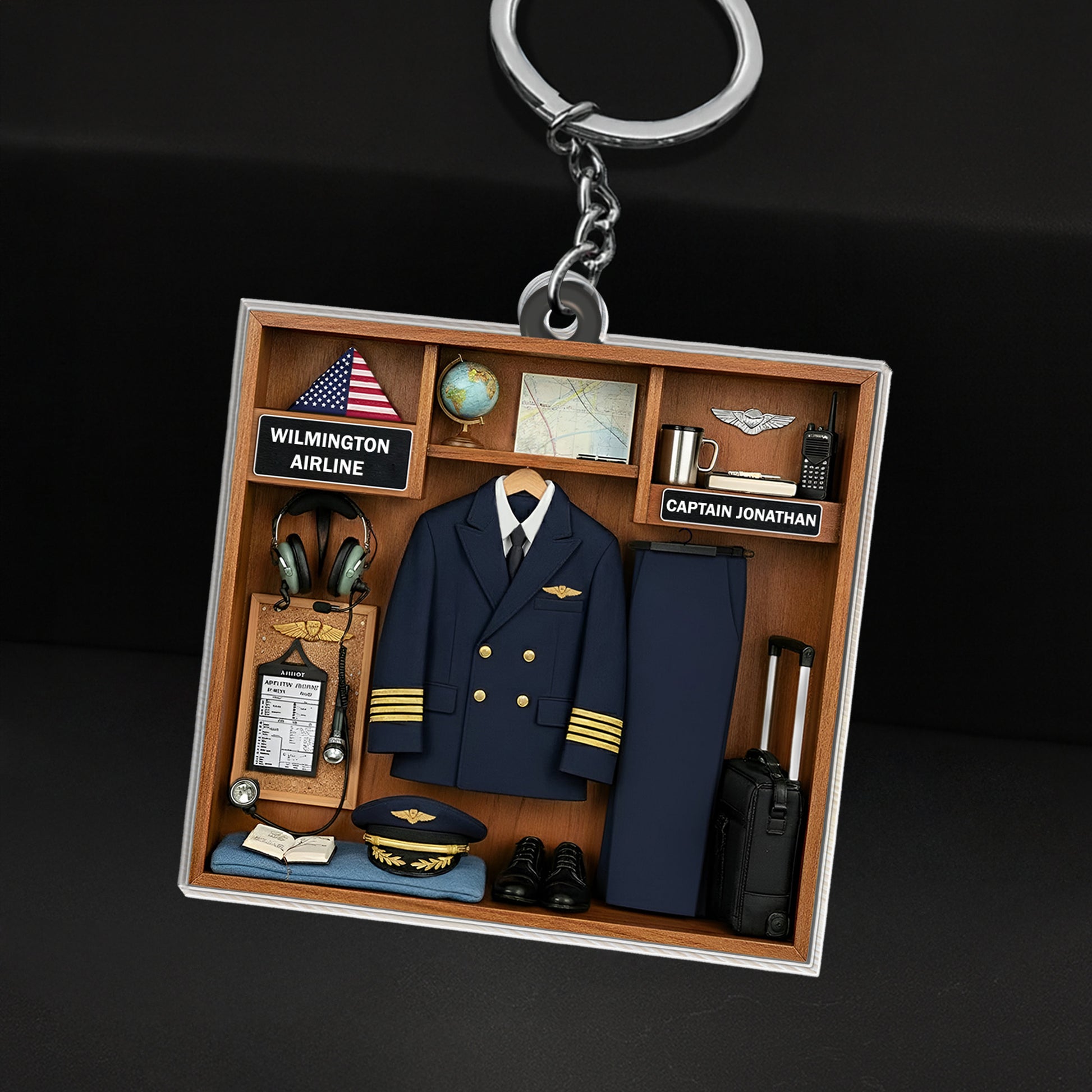 Customizable Acrylic Gift Keychain For Pilots