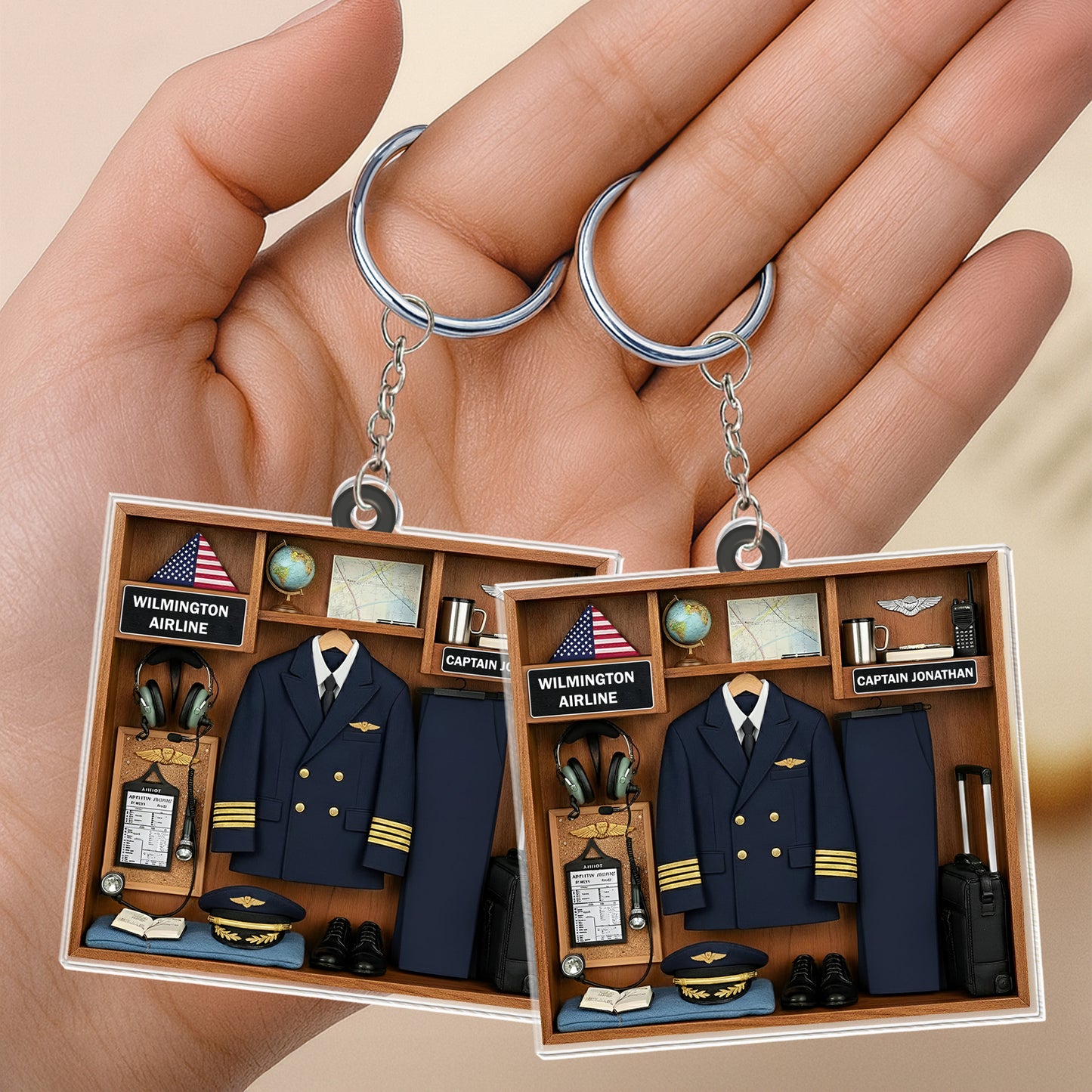 Customizable Acrylic Gift Keychain For Pilots