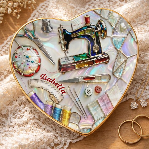 Creative Soul Sewing Machine And Crafting Tools Ceramic Dish