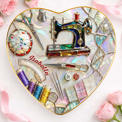 Creative Soul Sewing Machine And Crafting Tools Ceramic Dish