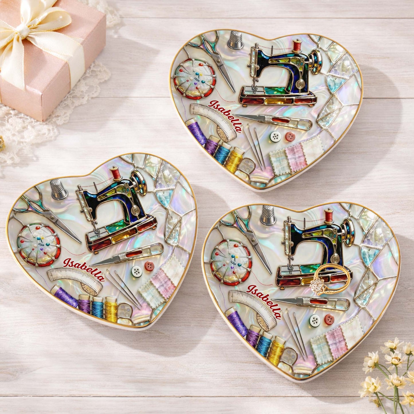 Creative Soul Sewing Machine And Crafting Tools Ceramic Dish