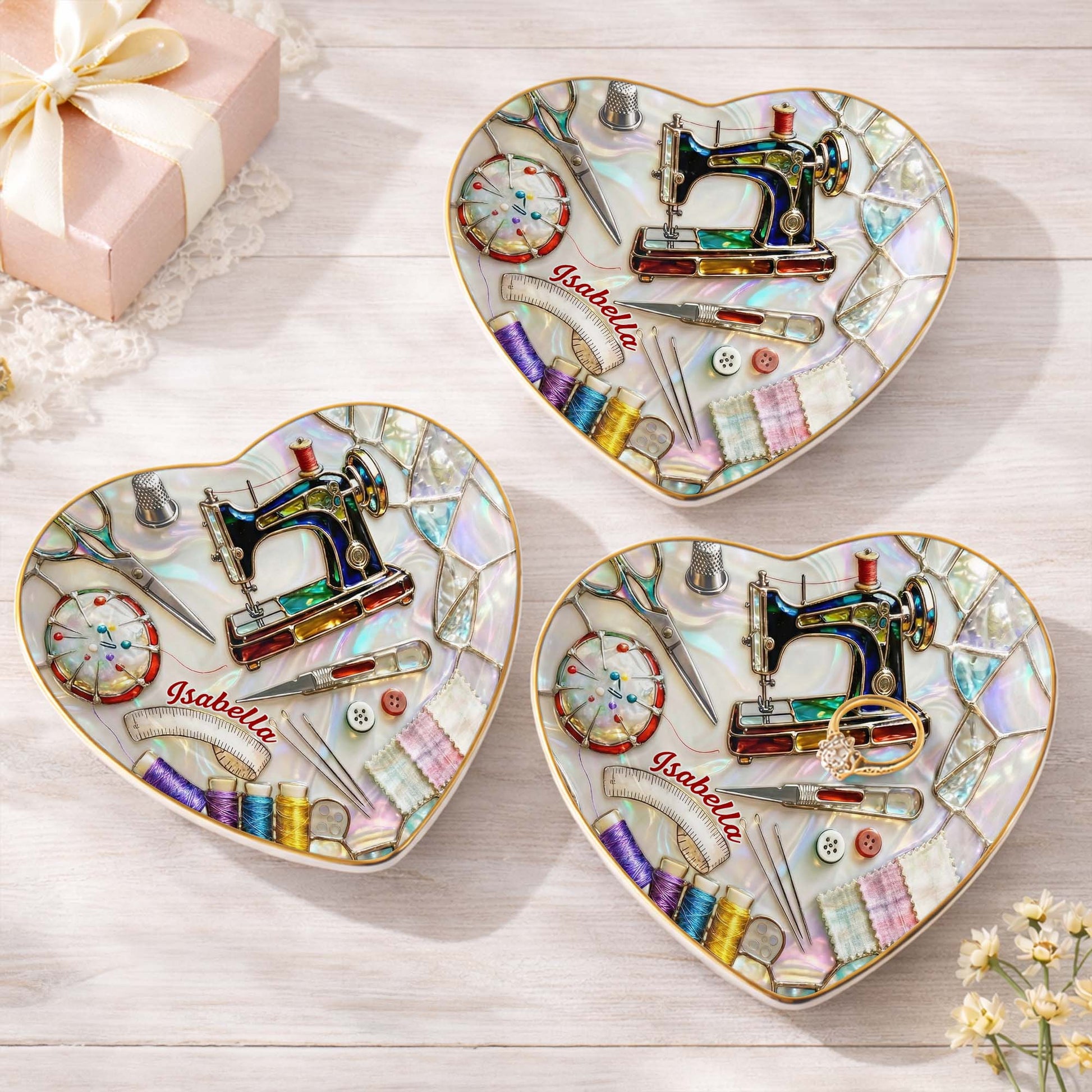 Creative Soul Sewing Machine And Crafting Tools Ceramic Dish