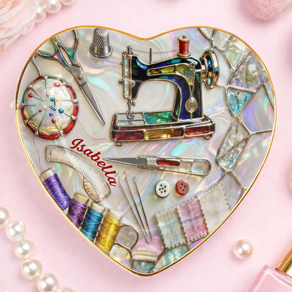 Creative Soul Sewing Machine And Crafting Tools Ceramic Dish