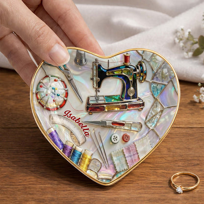 Creative Soul Sewing Machine And Crafting Tools Ceramic Dish