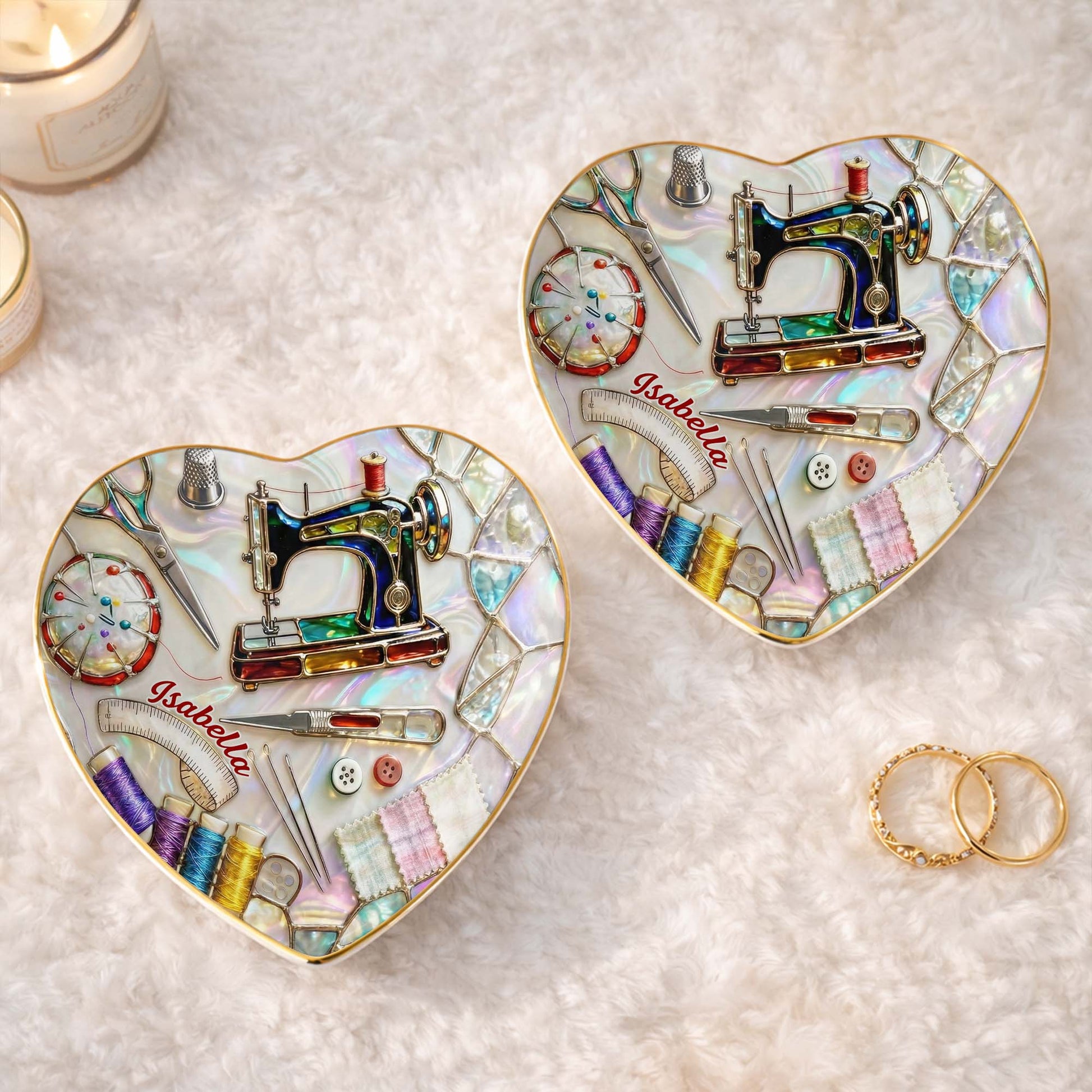 Creative Soul Sewing Machine And Crafting Tools Ceramic Dish