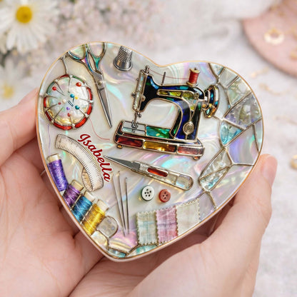 Creative Soul Sewing Machine And Crafting Tools Ceramic Dish