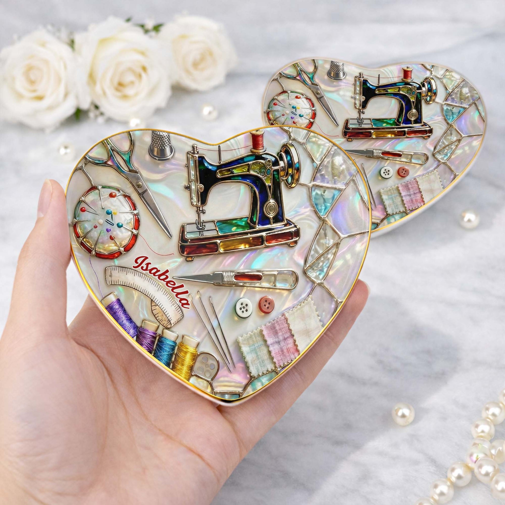 Creative Soul Sewing Machine And Crafting Tools Ceramic Dish