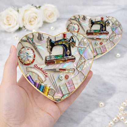 Creative Soul Sewing Machine And Crafting Tools Ceramic Dish