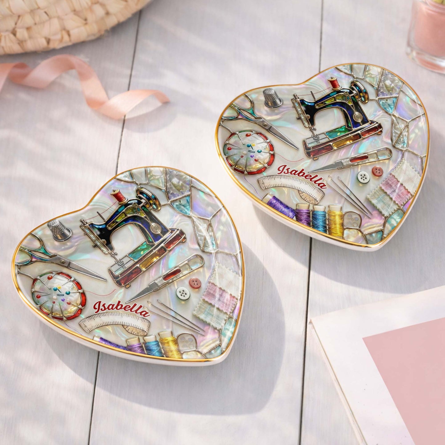 Creative Soul Sewing Machine And Crafting Tools Ceramic Dish