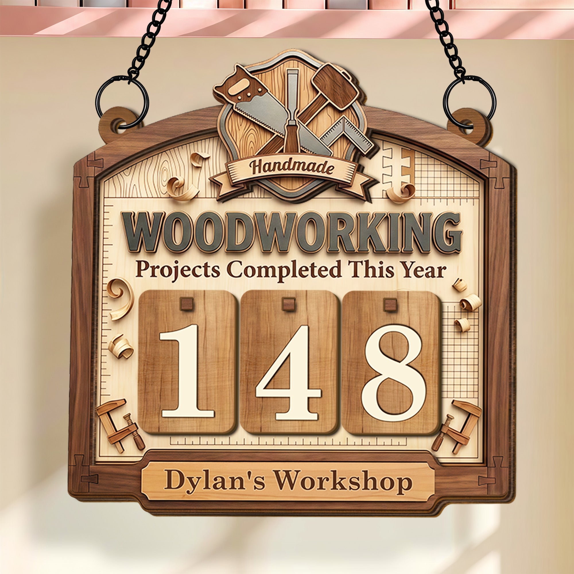 Woodworking Projects Completed, Personalized Custom Tracker Sign, Gift ...