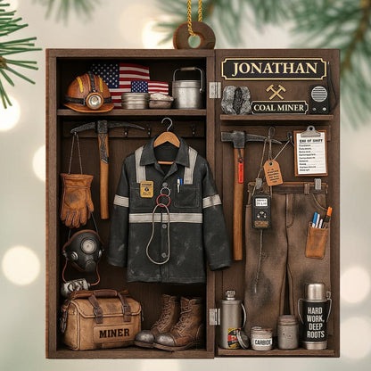 Best Wishes To My Dear Coal Miner - Personalized Custom Wood Ornament, Custom Shaped - JBS045_WDO
