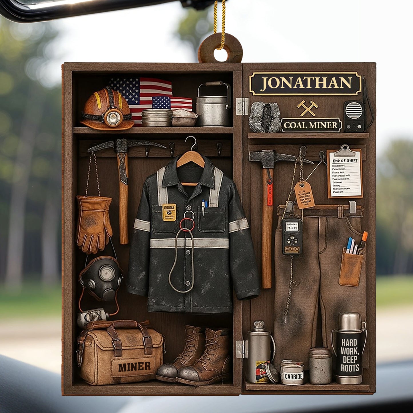 Best Wishes To My Dear Coal Miner - Personalized Custom Wood Ornament, Custom Shaped - JBS045_WDO