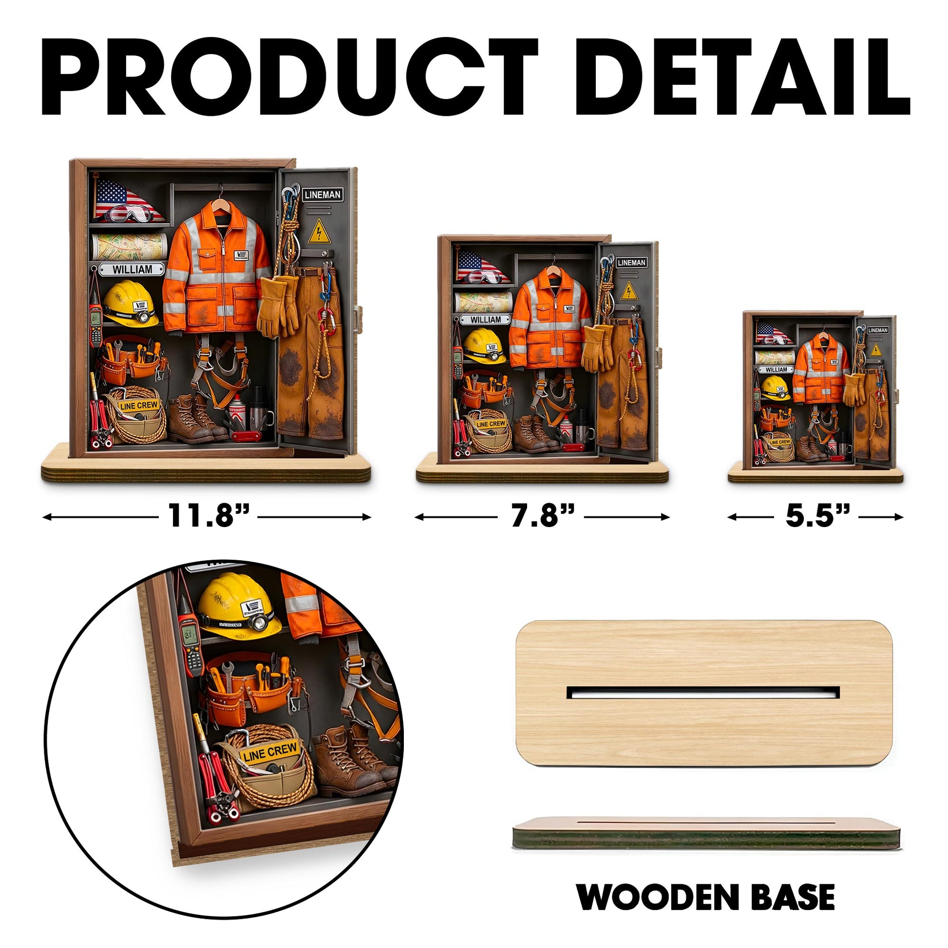 Lineman Line Crew Personal Locker With Hard Hat And Safety Vest