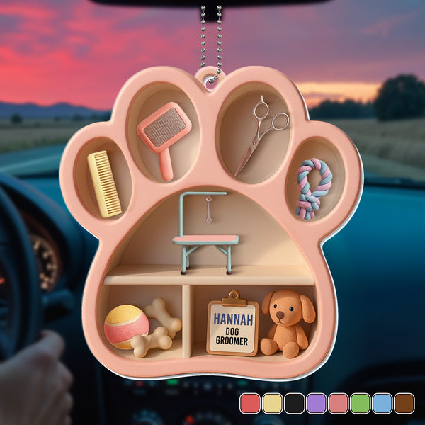 Personalize Your Pet Grooming Ornament With Tools And Toy