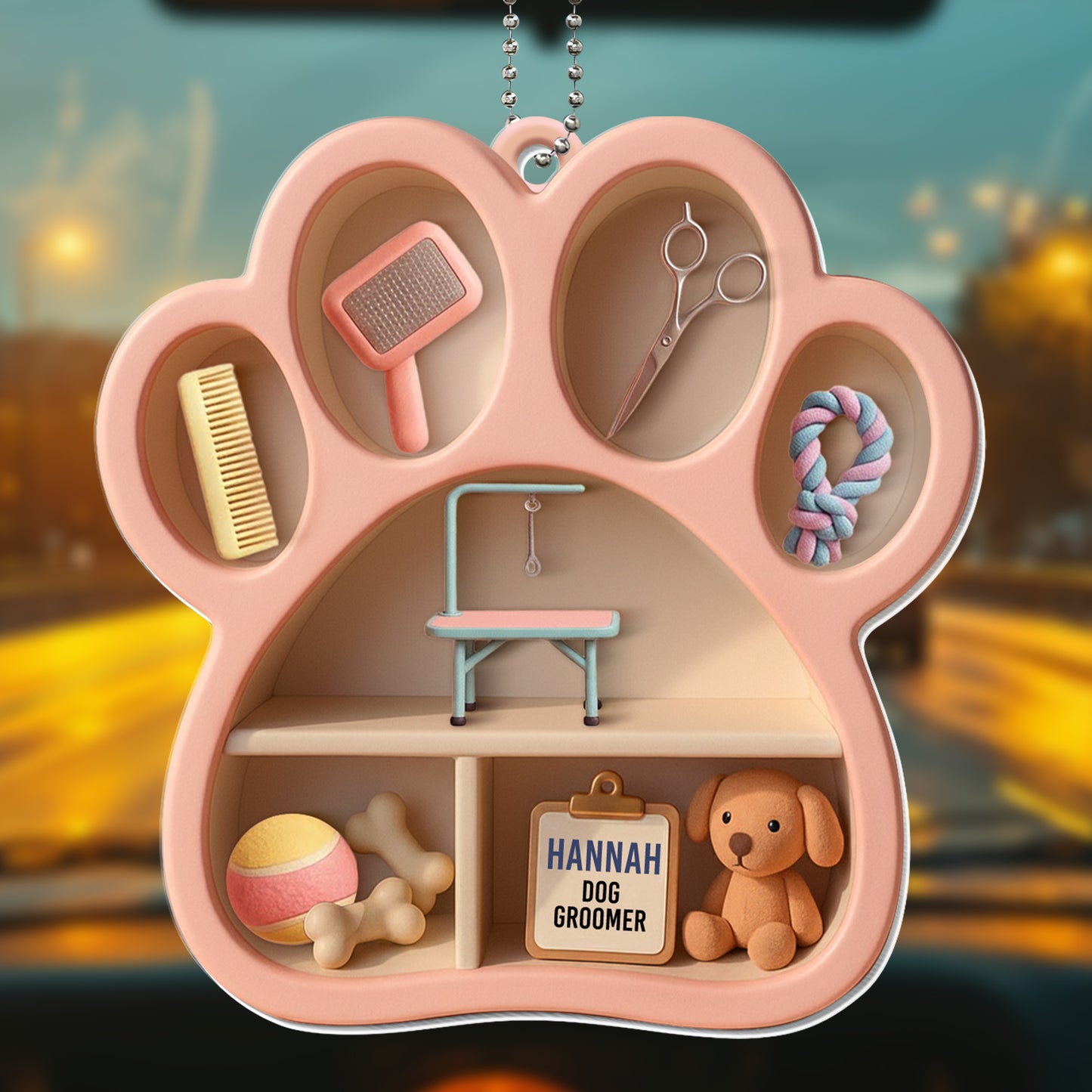 Personalize Your Pet Grooming Ornament With Tools And Toy