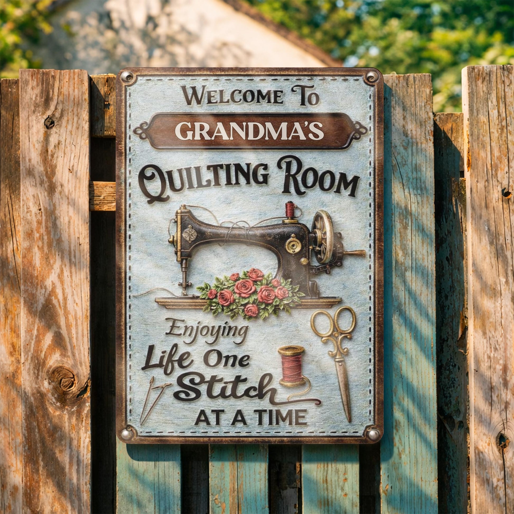 Welcome To Grandma's Quilting Room, Enjoy Life One Stitch At A Time