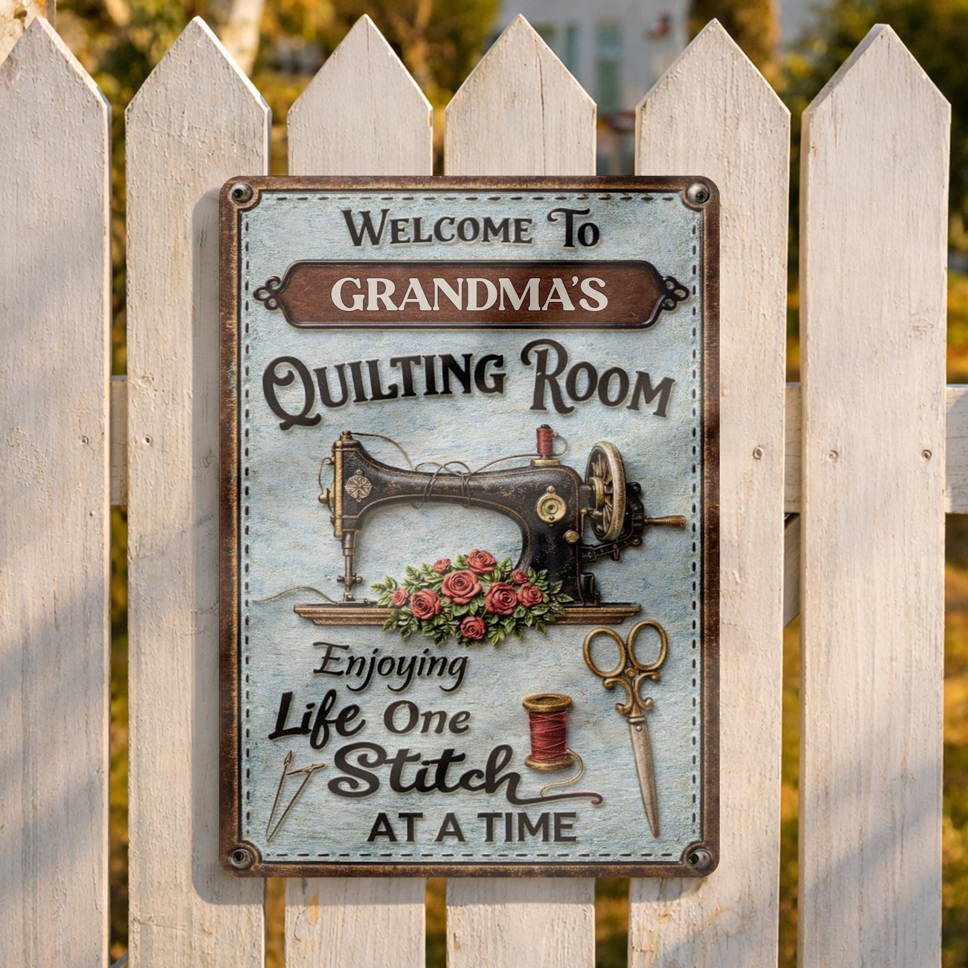 Welcome To Grandma's Quilting Room, Enjoy Life One Stitch At A Time