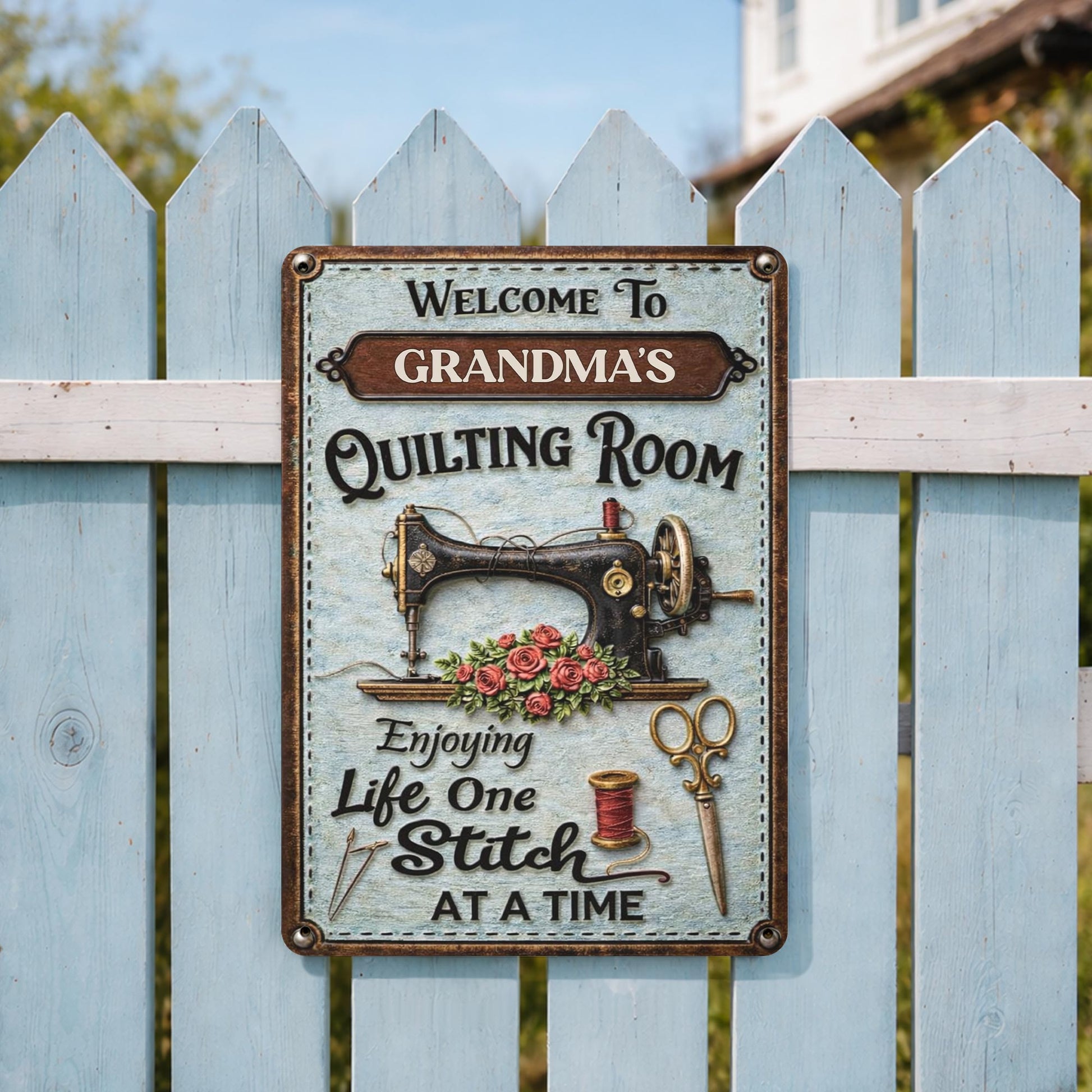 Welcome To Grandma's Quilting Room, Enjoy Life One Stitch At A Time