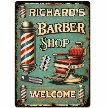 Welcome To Our Barber Shop Featuring Classic Barber Tools