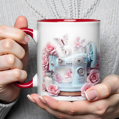 Celebrate Creativity With Sewing Machine and Roses Design