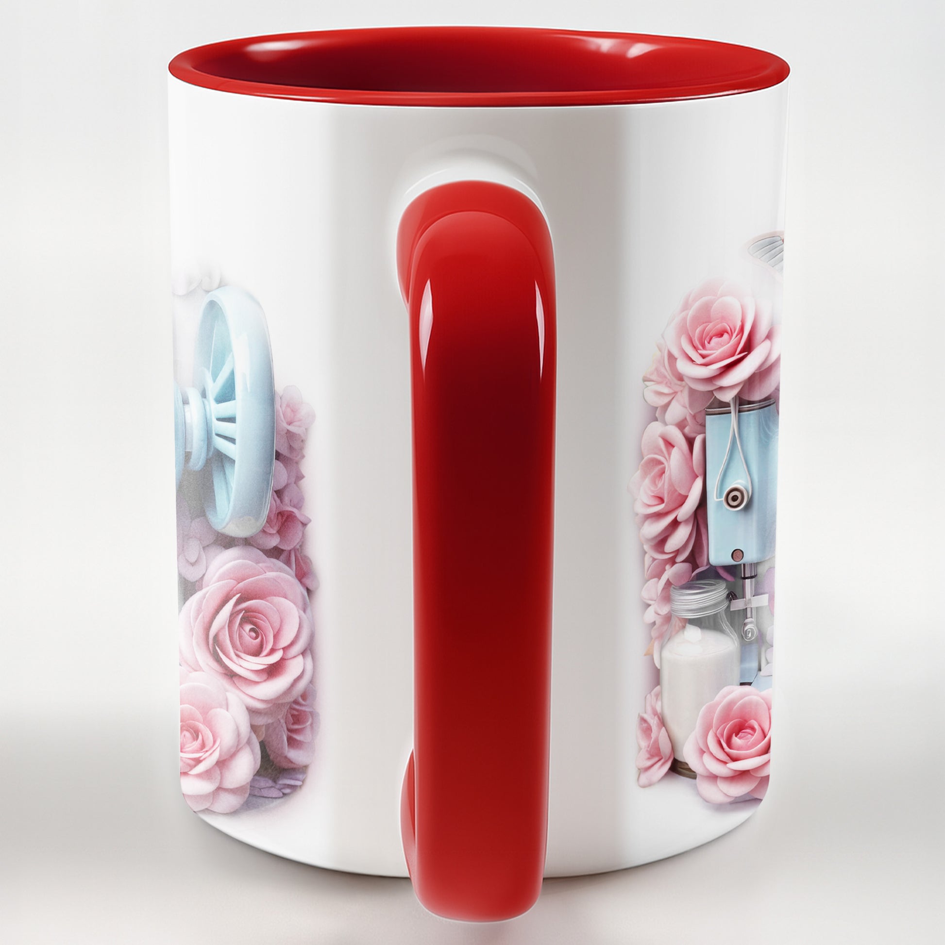 Celebrate Creativity With Sewing Machine and Roses Design