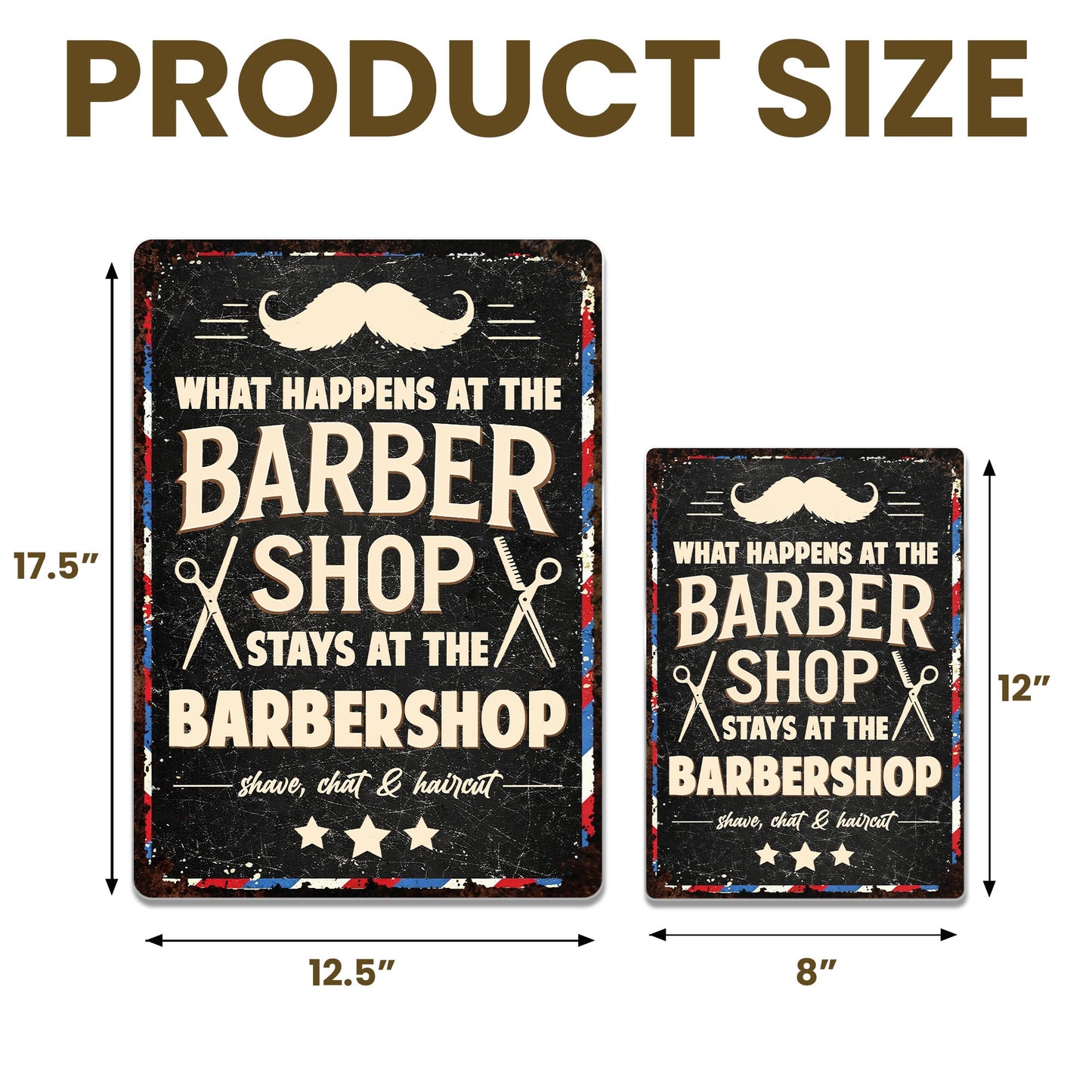 What Happens At The Barbershop Stays At The Barbershop - Personalized Metal Sign - JBS049_MSIGN