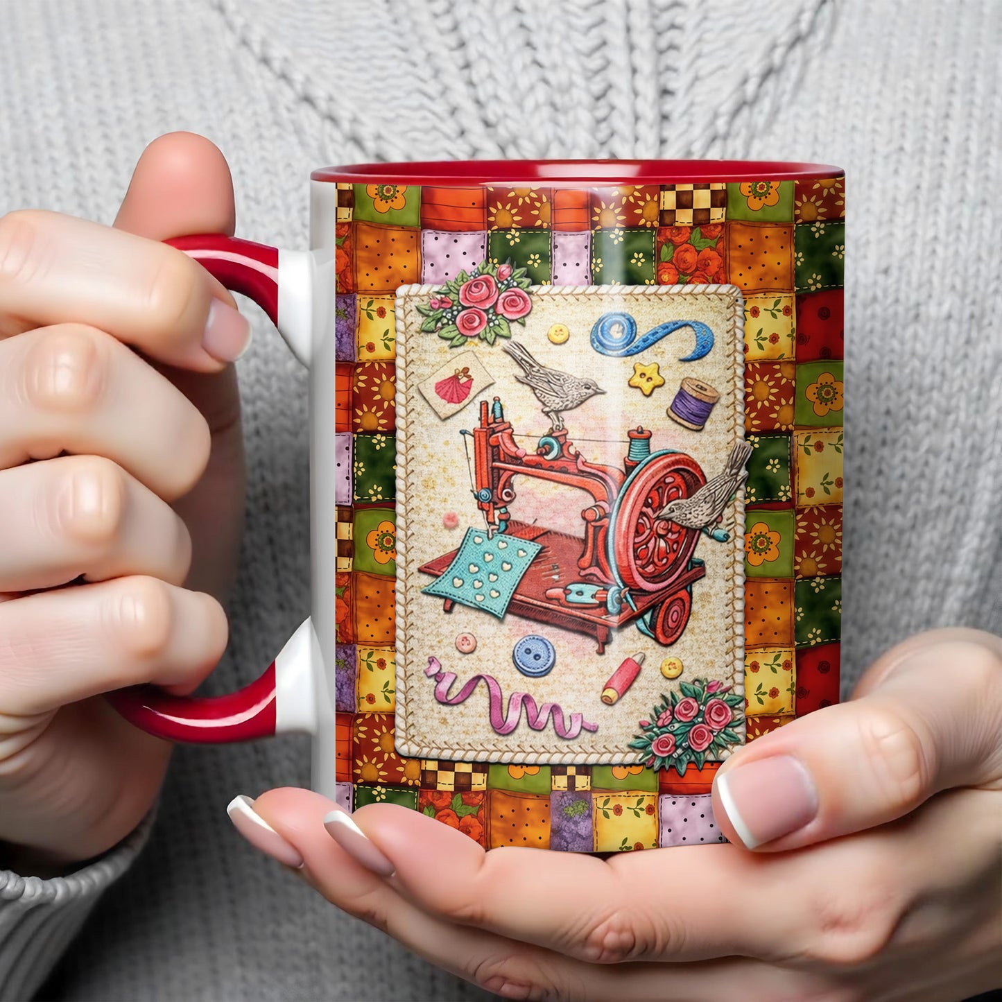 Celebrate Your Love for Crafting Vibrant Sewing and Art Mug