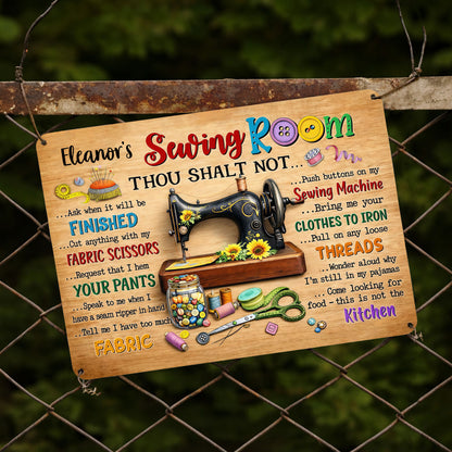 Sewing Room Thou Shalt Not With Sewing Machine And Scissors