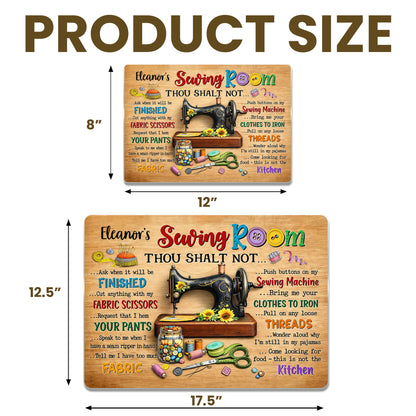 Sewing Room Thou Shalt Not With Sewing Machine And Scissors