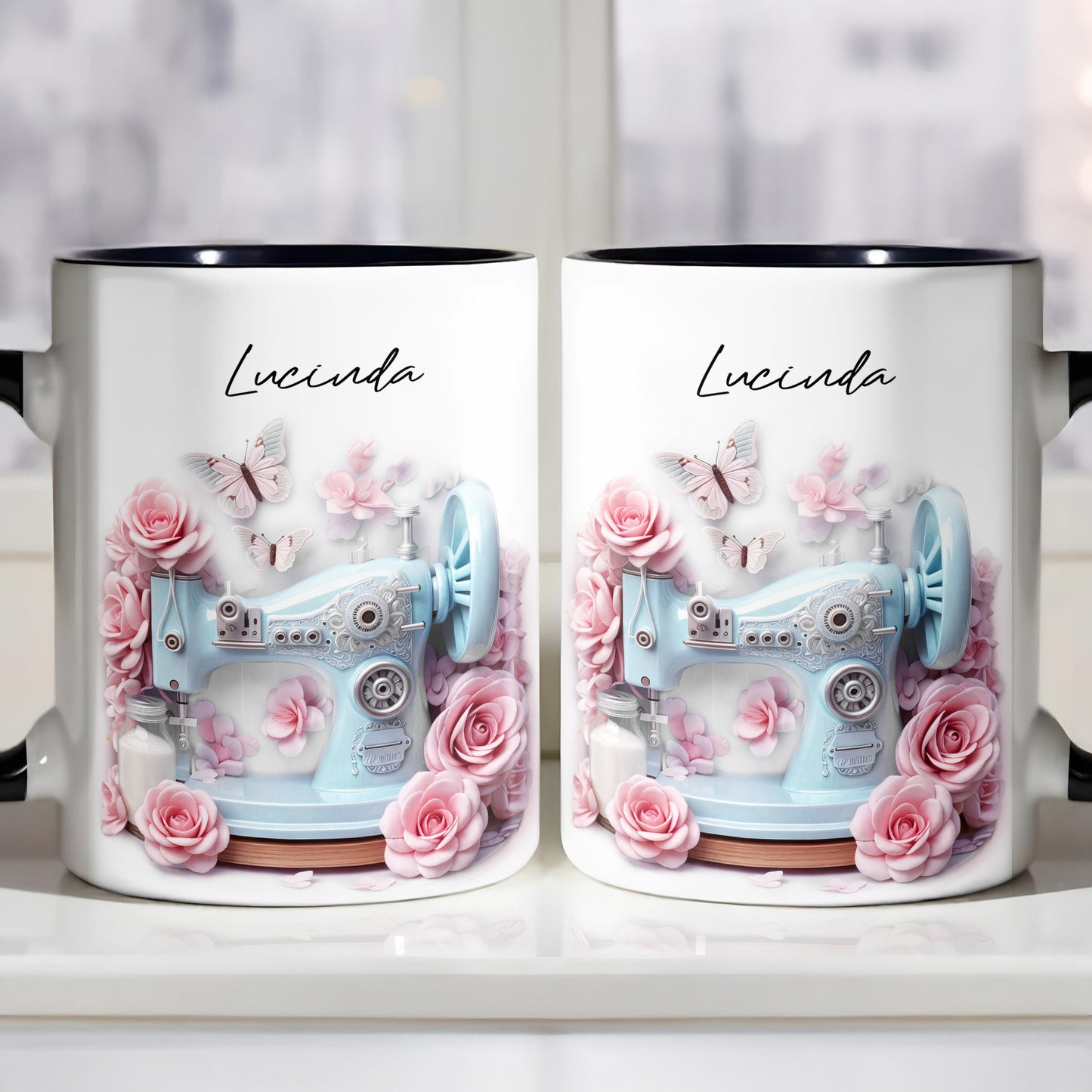 Vintage Sewing Machine and Beautiful Roses Design