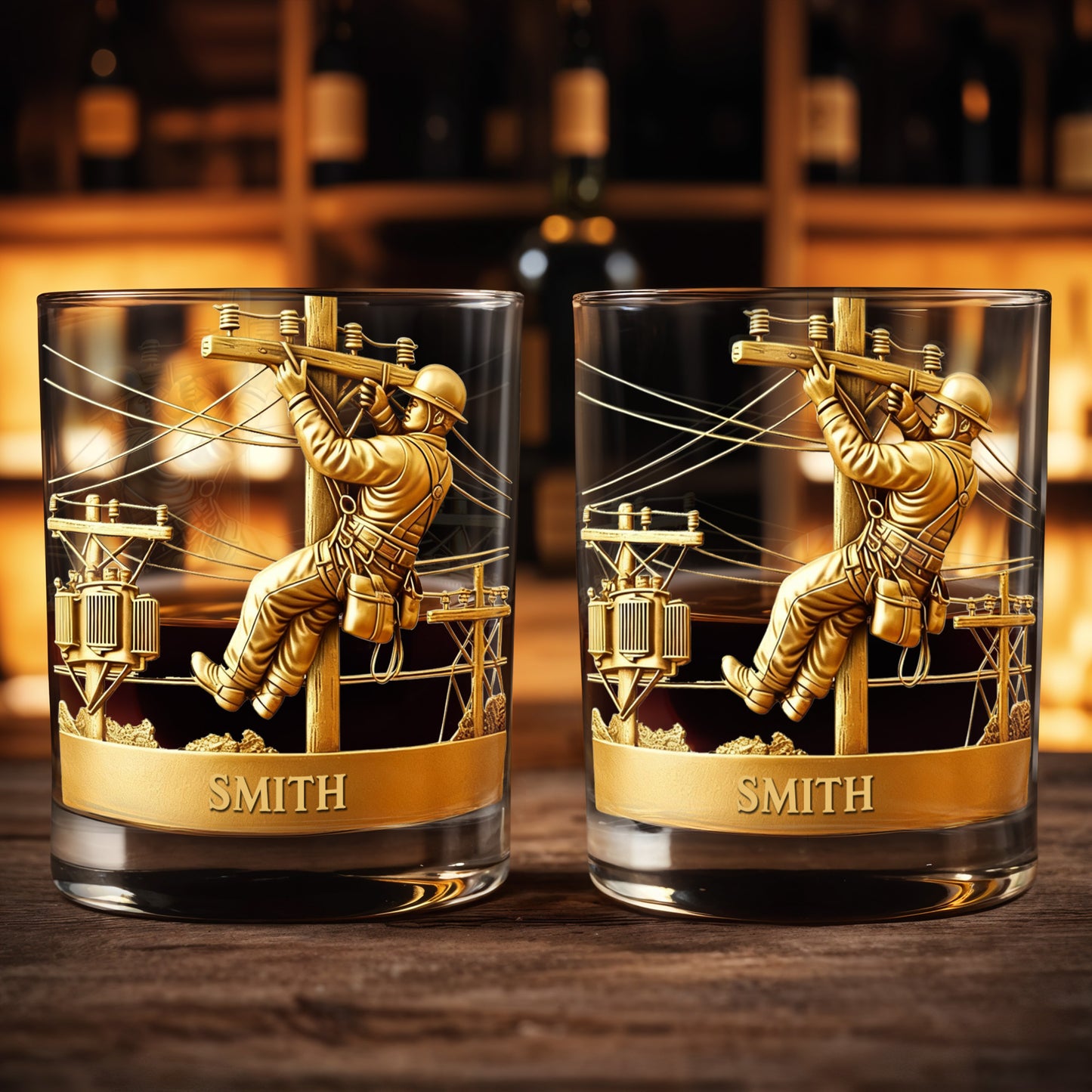 Customized Lineman, Utility Pole, Wires