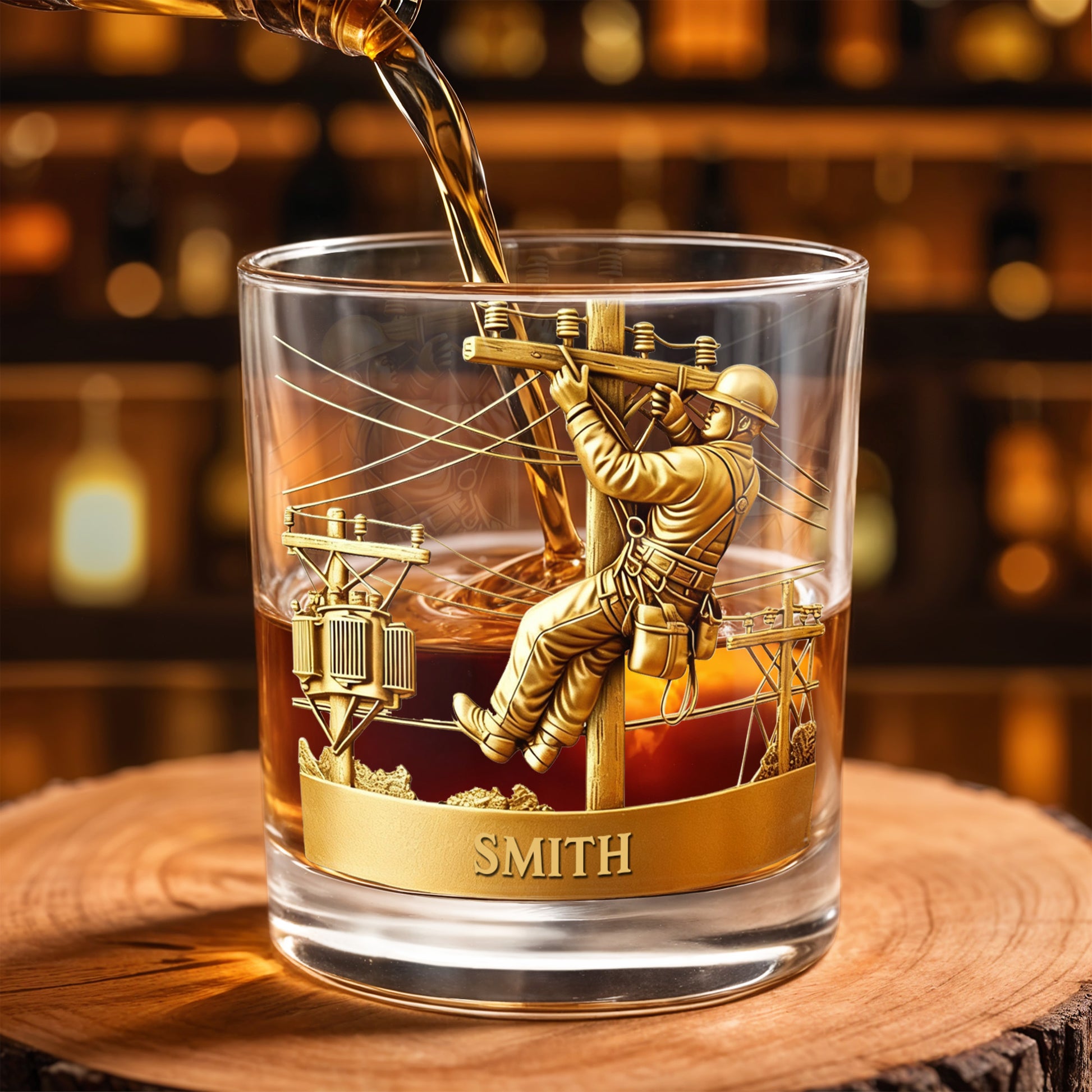 Customized Lineman, Utility Pole, Wires